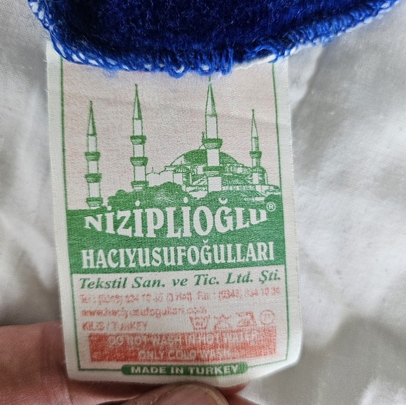 Tapestry Prayer Rug Mat, Made In Turkey, Blue, Yellow, NWOT - Picture 8 of 8